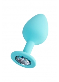 Мятная анальная втулка Brilliant с прозрачным кристаллом - 8 см. - ToyFa - купить с доставкой в Волгодонске