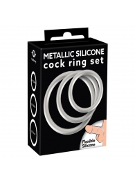 Набор из 3 эрекционных колец под металл Metallic Silicone Cock Ring Set - Orion - в Волгодонске купить с доставкой