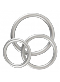Набор из 3 эрекционных колец под металл Metallic Silicone Cock Ring Set - Orion - в Волгодонске купить с доставкой