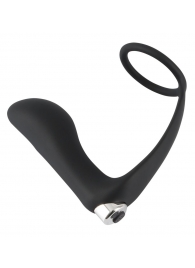 Черное эрекционное кольцо с анальной вибропробкой Vibrating Ring   Plug - Orion - в Волгодонске купить с доставкой