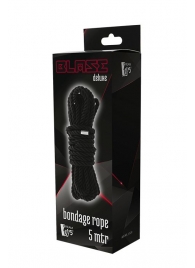 Черная веревка для шибари DELUXE BONDAGE ROPE - 5 м. - Dream Toys - купить с доставкой в Волгодонске