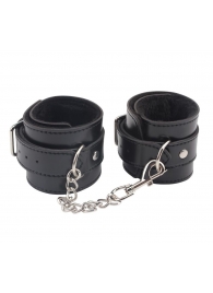 Черные оковы на ноги Obey Me Leather Ankle Cuffs - Chisa - купить с доставкой в Волгодонске