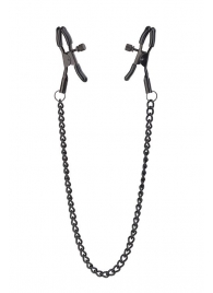 Черные зажимы на соски на цепочке BLAZE DELUXE NIPPLE CLAMPS - Dream Toys - купить с доставкой в Волгодонске