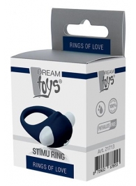 Гладкое синее эрекционное виброкольцо STIMU RING - Dream Toys - в Волгодонске купить с доставкой