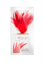 Красный перьевой тиклер Plume - 23 см. - Lola Lingerie - купить с доставкой в Волгодонске