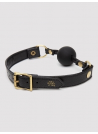 Черный кляп-шар Bound to You Faux Leather Ball Gag - Fifty Shades of Grey - купить с доставкой в Волгодонске