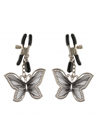 Зажимы на соски с бабочками Butterfly Nipple Clamps - Pipedream - купить с доставкой в Волгодонске