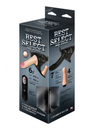 Черный женский пояс BEST SELECT с 3 насадками и вибрацией - LOVETOY (А-Полимер) - купить с доставкой в Волгодонске