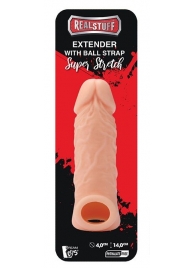 Телесная насадка EXTENDER WITH BALL STRAP 5.5 - 14 см. - Dream Toys - в Волгодонске купить с доставкой