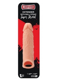 Телесная насадка EXTENDER WITH BALL STRAP 6.5 - 17 см. - Dream Toys - в Волгодонске купить с доставкой