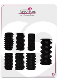 Набор из 7 черных насадок PENIS SLEEVES SET - Dream Toys - в Волгодонске купить с доставкой