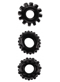 Набор из 3 черных эрекционных колец SET OF 3 COCKRINGS - Dream Toys - в Волгодонске купить с доставкой