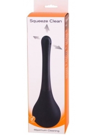 Черный анальный душ SQUEEZE CLEAN с закругленным наконечником - Seven Creations - купить с доставкой в Волгодонске