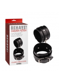 Черные оковы Classic Ankle Cuffs - Chisa - купить с доставкой в Волгодонске