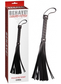Черная многохвостая плеть Pleasure Whip - 46 см. - Chisa - купить с доставкой в Волгодонске