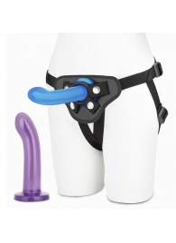 Страпон унисекс Beginners Strap-On с 2 насадками - 15 и 13 см. - Lux Fetish - купить с доставкой в Волгодонске