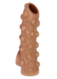 Телесная насадка с бугорками и открытой головкой Nude Sleeve S - 10 см. - KOKOS - в Волгодонске купить с доставкой