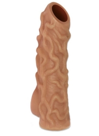 Телесная насадка с венками и открытой головкой Nude Sleeve S - 10 см. - KOKOS - в Волгодонске купить с доставкой