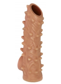 Телесная насадка с шипами и открытой головкой Nude Sleeve S - 10 см. - KOKOS - в Волгодонске купить с доставкой