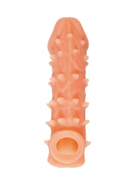 Телесная закрытая насадка с пупырышками Cock Sleeve Size L - 17,6 см. - KOKOS - в Волгодонске купить с доставкой