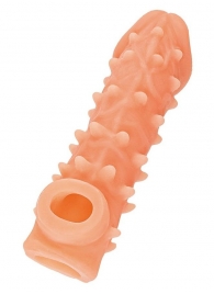 Телесная закрытая насадка с пупырышками Cock Sleeve Size L - 17,6 см. - KOKOS - в Волгодонске купить с доставкой