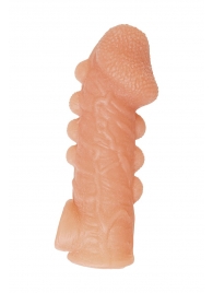 Телесная закрытая насадка с шишечками Cock Sleeve Size M - 15,6 см. - KOKOS - в Волгодонске купить с доставкой