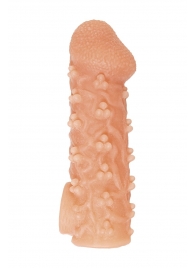 Телесная закрытая насадка с пучками шишечек Cock Sleeve Size S - 13,8 см. - KOKOS - в Волгодонске купить с доставкой