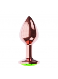 Пробка цвета розового золота с лаймовым кристаллом Diamond Emerald Shine S - 7,2 см. - Lola Games - купить с доставкой в Волгодонске