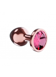 Пробка цвета розового золота с малиновым кристаллом Diamond Ruby Shine S - 7,2 см. - Lola Games - купить с доставкой в Волгодонске