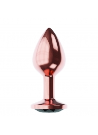 Пробка цвета розового золота с черным кристаллом Diamond Jet Shine L - 8,3 см. - Lola Games - купить с доставкой в Волгодонске
