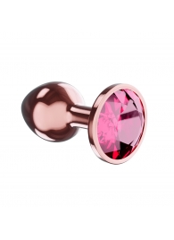Пробка цвета розового золота с малиновым кристаллом Diamond Ruby Shine L - 8,3 см. - Lola Games - купить с доставкой в Волгодонске