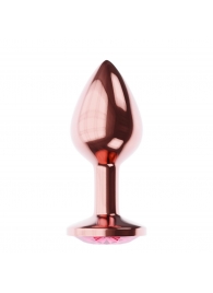 Пробка цвета розового золота с малиновым кристаллом Diamond Ruby Shine L - 8,3 см. - Lola Games - купить с доставкой в Волгодонске