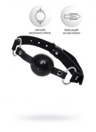 Черный кляп-шар на кожаных ремешках Anonymo - ToyFa - купить с доставкой в Волгодонске