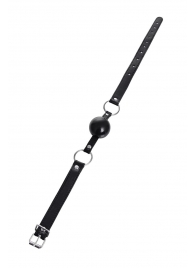 Черный кляп-шар на кожаных ремешках Anonymo - ToyFa - купить с доставкой в Волгодонске