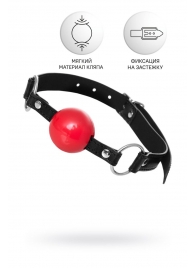 Красный кляп-шар на черных ремешках Anonymo - ToyFa - купить с доставкой в Волгодонске