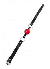 Красный кляп-шар на черных ремешках Anonymo - ToyFa - купить с доставкой в Волгодонске