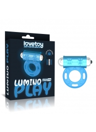 Голубое, светящееся в темноте эрекционное виброкольцо Lumino Play Vibrating Penis Ring - Lovetoy - в Волгодонске купить с доставкой