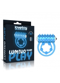 Голубое, светящееся в темноте виброкольцо Lumino Play Vibrating Penis Ring - Lovetoy - в Волгодонске купить с доставкой