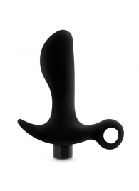 Черный анальный вибратор Silicone Vibrating Prostate Massager 01 - 10,8 см. - Blush Novelties - в Волгодонске купить с доставкой