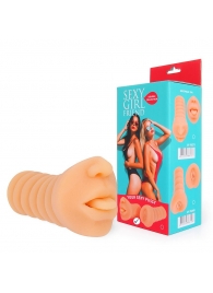 Телесный мастурбатор-ротик с высунутым язычком - Bior toys - в Волгодонске купить с доставкой