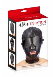 Маска-шлем с отверстием для рта и съемными шорами - Fetish Tentation - купить с доставкой в Волгодонске