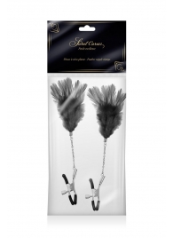 Зажимы для сосков с черными перьями Sweet Caress Feather Nipple Clumps - Sweet Caress - купить с доставкой в Волгодонске