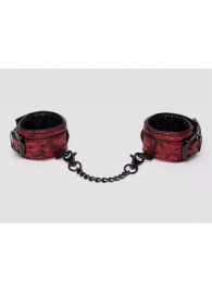 Красно-черные наручники Reversible Faux Leather Wrist Cuffs - Fifty Shades of Grey - купить с доставкой в Волгодонске