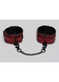 Красно-черные оковы Reversible Faux Leather Ankle Cuffs - Fifty Shades of Grey - купить с доставкой в Волгодонске