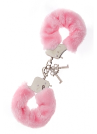 Металлические наручники с розовой меховой опушкой METAL HANDCUFF WITH PLUSH PINK - Dream Toys - купить с доставкой в Волгодонске