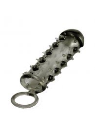 Дымчатая стимулирующая насадка с закрытой головкой SAMURAI PENIS SLEEVE BLACK - 14,5 см. - NMC - в Волгодонске купить с доставкой