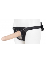 Пустотелый страпон Harness CLASSIC с бандажом - 19,5 см. - LOVETOY (А-Полимер) - купить с доставкой в Волгодонске