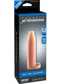 Насадка-расширитель с кольцом для подхвата мошонки Real Feel Enhancer - 14 см. - Pipedream - в Волгодонске купить с доставкой