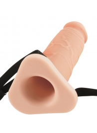 Телесный реалистичный фаллоимитатор с полостью Silicone Hollow Extension - 20 см. - Pipedream - купить с доставкой в Волгодонске
