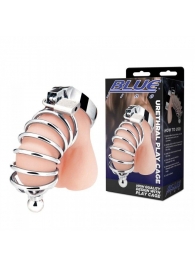 Серебристая клетка для члена Urethral Play Cage - BlueLine - купить с доставкой в Волгодонске